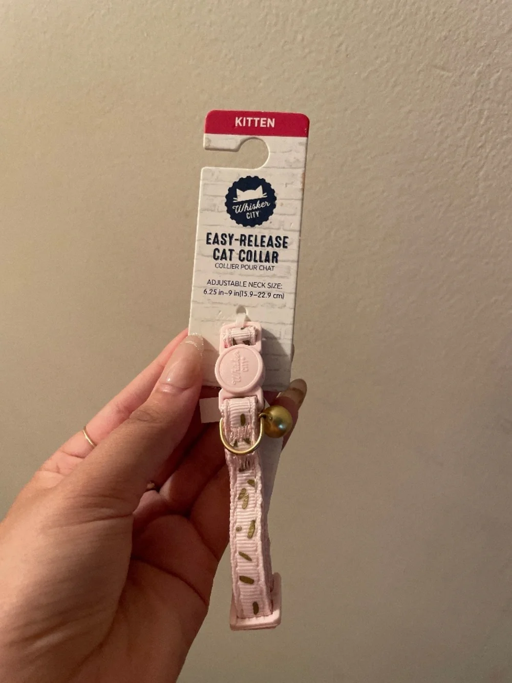 Pink & gold kitten collar